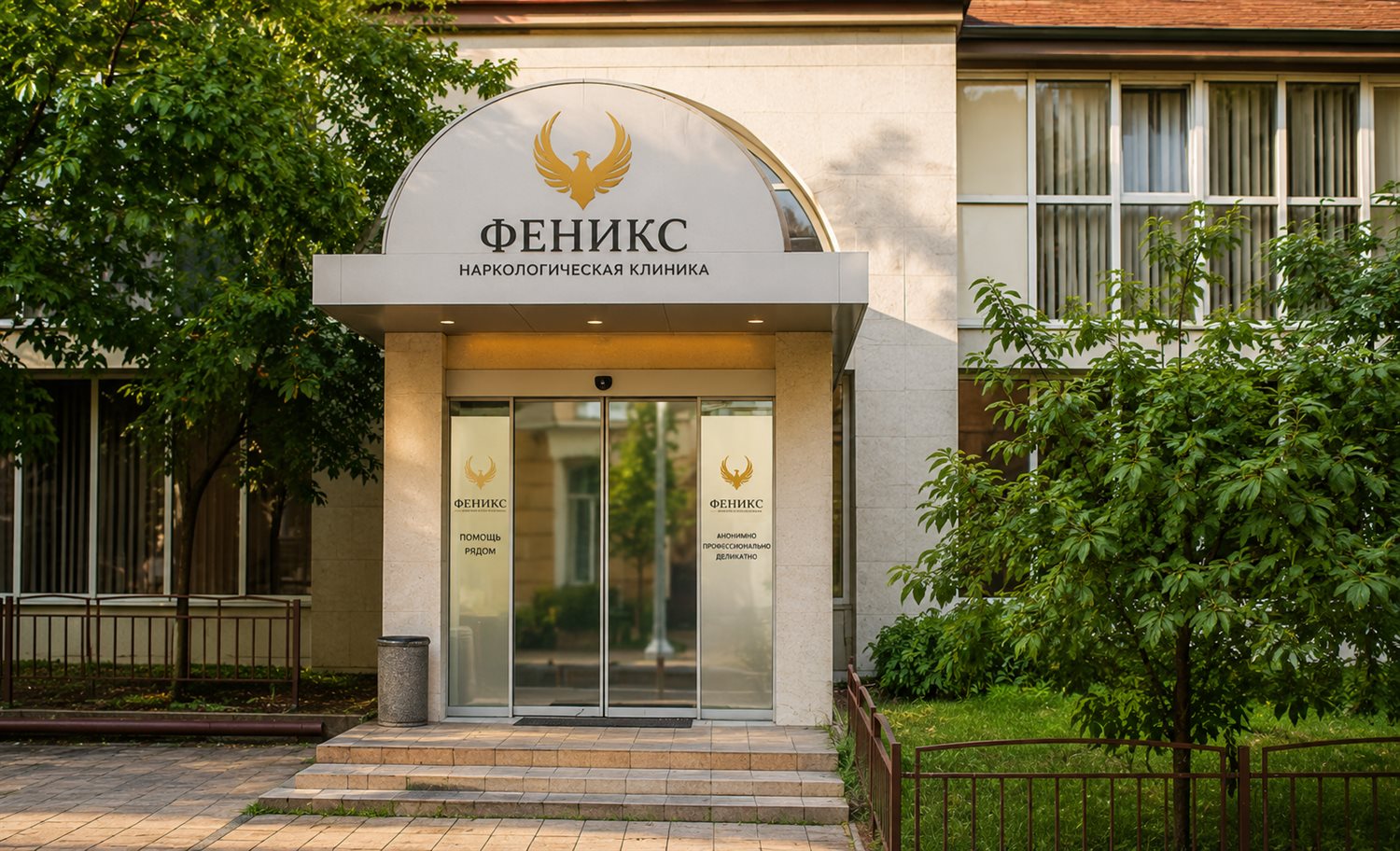 Вход в наркологическую клинику «Феникс» в Энгельсе